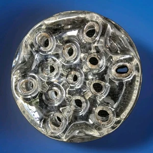 Blumenfrosch 13 Loch Klarglas 4 Zoll Markenlos - Bild 1 von 4