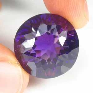 44.26 Ct Natural Purple Amethyst Fancy Top Luster Round Fancy Cut-1232 - Picture 1 of 3