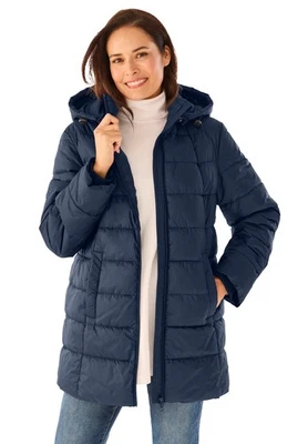 Abrigo acolchado manos libres talla grande Woman Within Foto 1 de 2