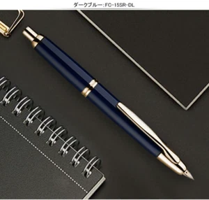 PILOT Fountain pen FC-15SR-DL Size M " Capless " Dark blue 14K No.3 Brass DHL - Picture 1 of 7