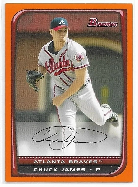 CHUCK JAMES 2008 Bowman ORANGE Baseball card #161 Atlanta Braves 236/250 NM - Image 1 of 1