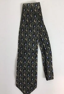 Artisphere Charles Vinson Usa Tie Blue Beige Black Art Deco Silk Geometric - Picture 1 of 2