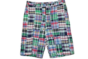 NEW POLO RALPH LAUREN Youth Shorts Plaid Madras Summer Patchwork Chino 31"W NWT - Picture 1 of 7