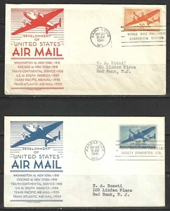 CUBIERTAS DEL PRIMER DÍA DE EE. UU. #C25-C31 -- (7) CORREOS AÉREOS -- SELLOS ANDERSON -- 1941 - Imagen 1 de 3