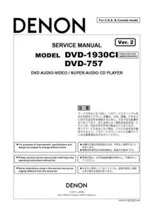 Reproductor de DVD Denon DVD-1930CI manual del propietario - Imagen 1 de 1