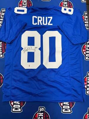 Camiseta deportiva Victor Cruz autografiada PERSONALIZADA azul local (Beckett) Foto 1 de 2