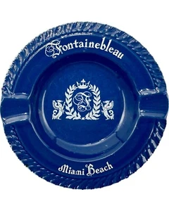 Cenicero vintage de cerámica azul Fontainebleau Miami Beach Hotel - Imagen 1 de 14