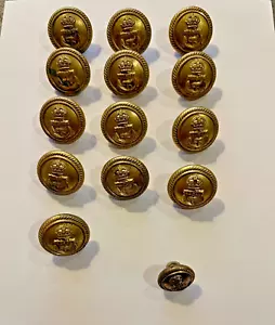 Wren Royal Navy Buttons WW2 WRNS Authentic (13) Firmin of London Collectors - Picture 1 of 2