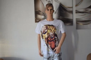 Anime T-Shirt Dragon Ball Z Son Goku super saiyajin 3 Fight Cosplay Gr.XXL TS27 - Picture 1 of 2