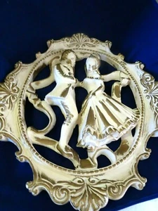 De colección. Pareja victoriana baile/cortejo tiza yeso colgante de pared/imagen- - Imagen 1 de 8