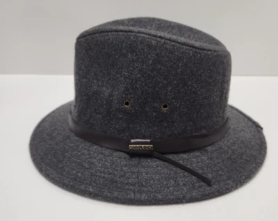 NWOT Woolrich Men's Size M Dark Gray Wool Fedora Hat — 第 1/4 张图片