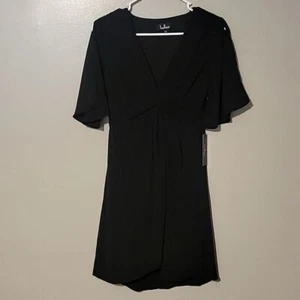 Mini Vestido Lulus With This Kiss Negro Manga Acampanada Para Mujer Talla XS NUEVO CON ETIQUETAS - Imagen 1 de 5