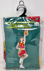 Adult Costume Pep Squad Cheerleader Medium 8-14 Pom-Poms, Personalized Lettering - Picture 1 of 11