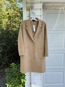 NWT Talbots Beautiful & Soft Tan Wool Double Faced Flannel  Coat 2X 18W 20W - Picture 1 of 9