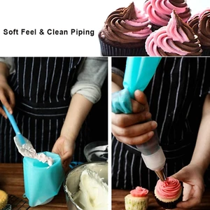 Silicone Pastry Bags, 3 Sizes Reusable Icing Piping Bags Baking Cookie Cake ... - Picture 1 of 1