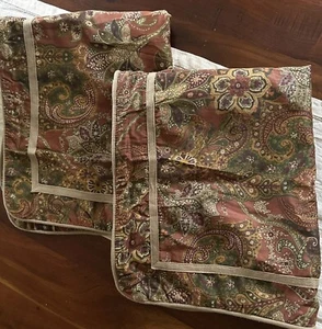 Chaps CHANDLER Ralph Lauren pillow Shams 2 pair brown floral Paisley Standard - Picture 1 of 13