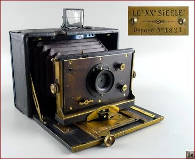 1901 P. Cornu "Le XXe Siècle" Petite Chambre Coffret Bois Noirci/Laiton 9x12cm - Photo 1/4