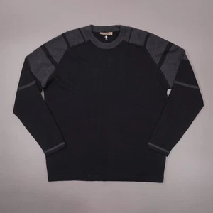 Smartwool 100% Merino Wool Pullover Sweater Mens XL Black Gray Color Block EUC - Picture 1 of 8