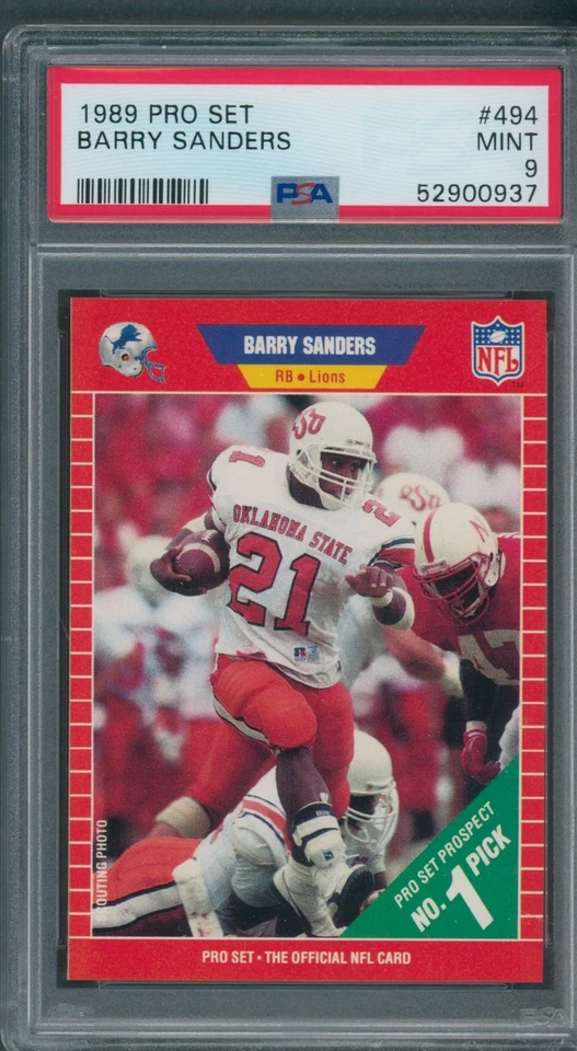 ProSet #494 Barry Sanders 1989 PSA como nuevo 9 *0937 Foto 1 de 1