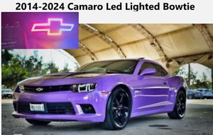 RGB LED Flow Black Front Grille Glowtie Emblem Bowtie For Chevy Camaro 2014-2023 - Picture 1 of 7