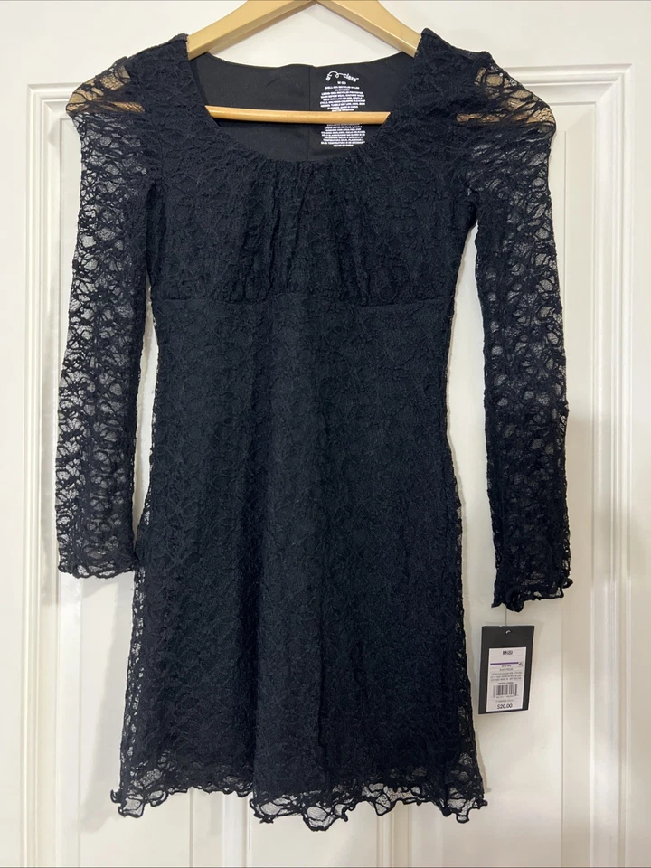 Nuevo con etiquetas Vestido Art Class Negro Encaje Talla M(8) Manga Larga Foto 1 de 4