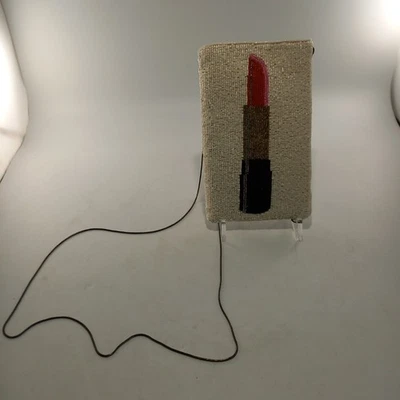 Mary Frances Beaded Lipstick Clutch Bag Phone White Fair - Image 1 of 4