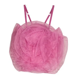 Girls M/L 3D Pink Floral Top - Picture 1 of 2