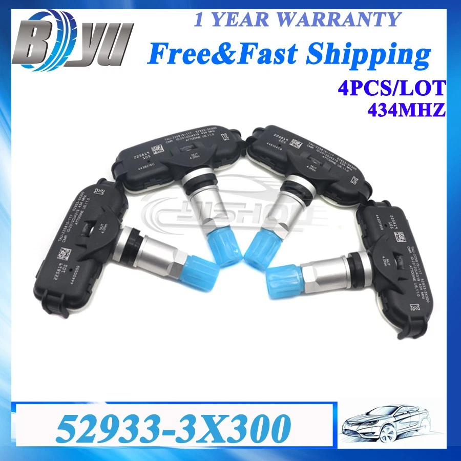 52933-3X300 para Hyundai Elantra 2010-2014 4x SENSOR MONITOR DE PRESIÓN DE NEUMÁTICOS TPMS Foto 1 de 4