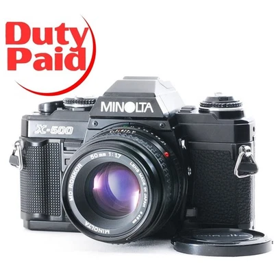 Excelente cámara fotográfica Minolta X-500 SLR 35 mm MC Rokkor 50 mm F/1,7 de JAPÓN Foto 1 de 4