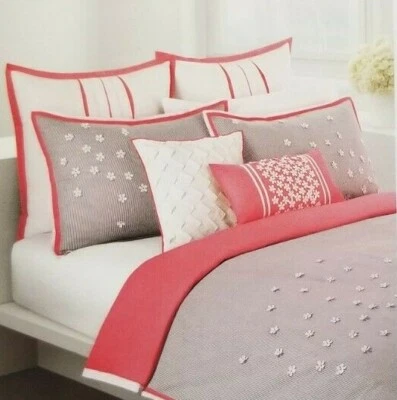 DKNY Scattered Daisy Charcoal Stripe Standard Sham Nuevo en Paquete Foto 1 de 4