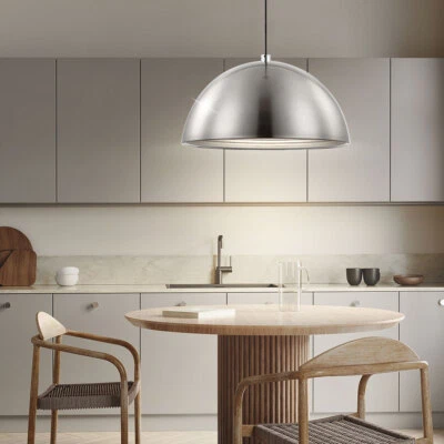 Lampadario Sospeso Lampada Da Soffitto In Alluminio Argento H 128 Cm - Immagine 1 di 4