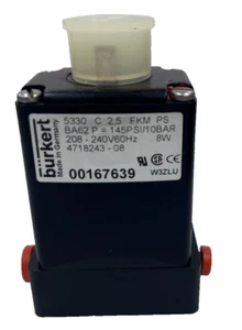 Wascomat 4718243-08 Washer Solenoid Drain Valve 240/60 AC Burkert 5330 C2.5 FKM - Afbeelding 1 van 4