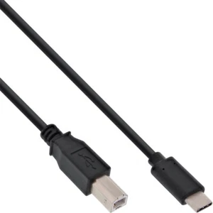 InLine USB 2.0 Kabel, Typ C Stecker an B Stecker, schwarz, 5m - Bild 1 von 1