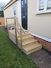 Large Steps  Stairs With Deck Area Garden Mobile Home Portacabins Spa