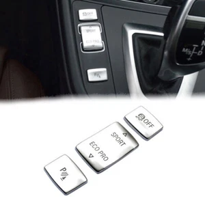 Silver Plastic Interior Gear Shift Side Button Cover Fits 12-18 F30 328i 320i - Picture 1 of 2