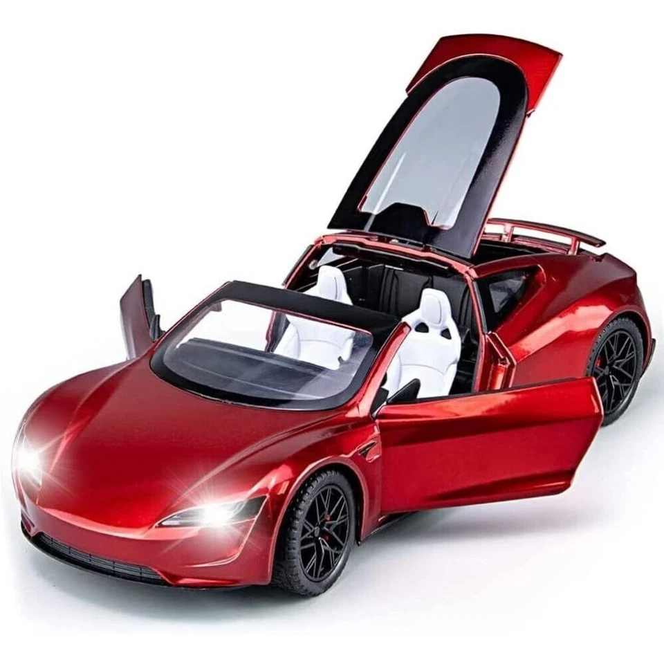 Coche deportivo Tesla Roadster escala 1:24 diecast aleación modelo coche carreras vehículos juguete Foto 1 de 4