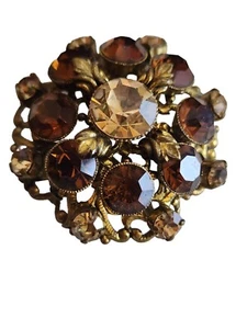Vintage signierte West Germany Strass Brosche (A1736) - Bild 1 von 4
