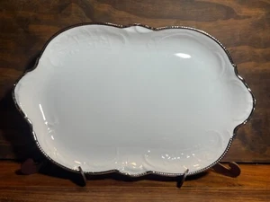 Rosenthal Silver Band Ivory Sanssouci Shape 13” Oval Serving Platter Mint - Picture 1 of 7