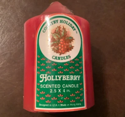 Holly Berry Scented Pillar Candles, 3 x 5 in, Red Pillar - image 1 of 3