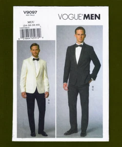 NEW! Men's Tuxedo Suit Jacket & Pants Sewing Pattern (Sizes 34-40) Vogue 9097 - Picture 1 of 8