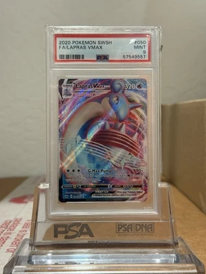 2020 POKEMON SWSH#050 FA/LAPRAS VMAX PSA 9 - Image 1 of 2