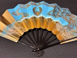 Extremely High-Class Fan, Brilliant Design, Approx. 29Cm, Decorated Dancepattern - Picture 1 of 9