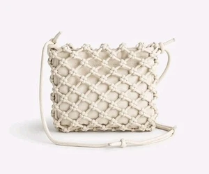 Madewell Knotted Leather Crossbody Purse Beige - Picture 1 of 13