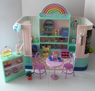 Dulce tienda brillante para niñas con luz arco iris y caramelo de juego con sillas de mesa extras Foto 1 de 4