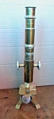 Ancien Microscope Laiton Signé  A. SANTI Marseille XIX ème Siècle Collection - Photo 1/4