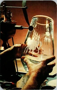 Engraving of Steuben Glass Corning Glass Center Corning New York Postcard - Picture 1 of 2