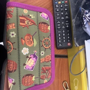 Disney Parks Harveys Shag Trader Sams Tiki Bar Seatbelt Wallet Zip Clutch NEW - Picture 1 of 3