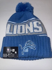 Detroit Lions New Era Beanie blau weiß mit weißem Schriftzug Einheitsgröße  - Bild 1 von 4