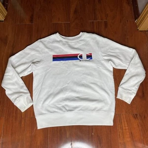 Champion Sweater Youth Unisex Large 10/12 White Pullover Sweatshirt USED - Picture 1 of 4