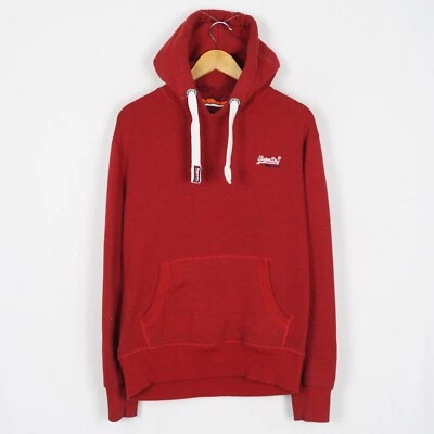 SUPERDRY Hombre Jersey Talla M Sudadera con Capucha Pullover Rojo Bolsillos Algodón me12767 Foto 1 de 4